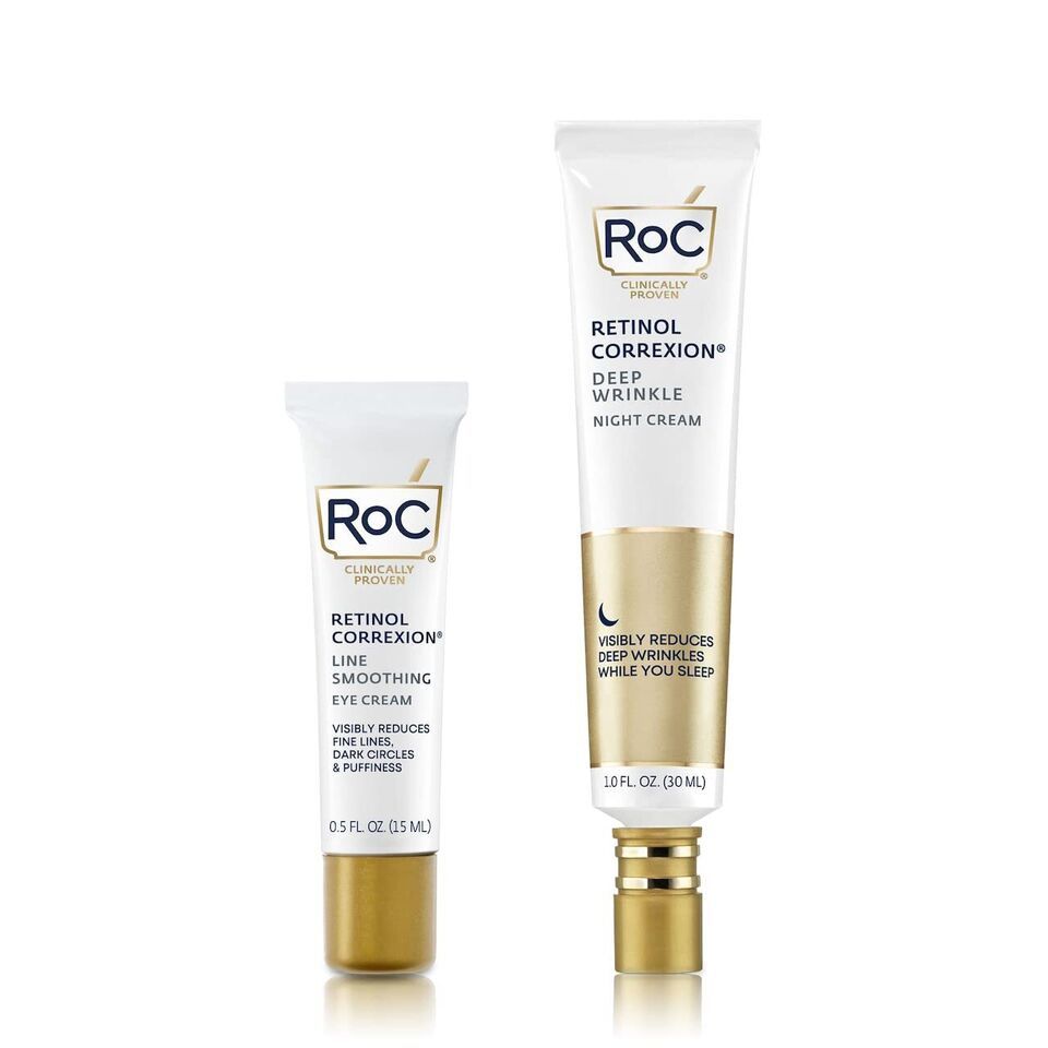 RoC Retinol Correxion Value Set Duo, Deep Wrinkle Anti-Aging Night Face Cream + - $50.47