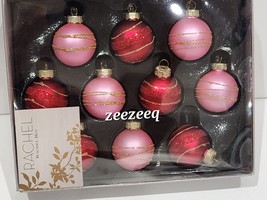 Rachel Roy Christmas MINI Pink Red Glass Ornaments Shabby Chic Victorian 1.5&quot; - £17.13 GBP