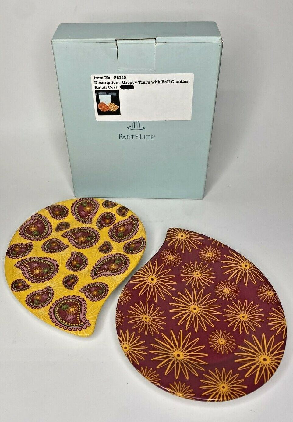 PartyLite Groovy Trays Set Of Two Retired NIB P8D/P8785U - £23.17 GBP