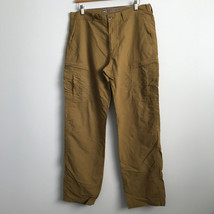 REI Cargo Pant 34 Brown Chino Outdoor Hiking Straight Leg Flat Front Flawed - £14.82 GBP