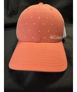 Columbia Women’s Trucker Hat Coral White Mesh Snapback OS Reflective Dots - $24.63 CAD