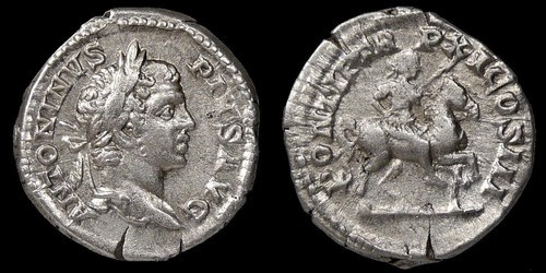CARACALLA on Horseback with Spear EXTREMELY RARE in RIC #102 Roman Denarius Coin Item image 2