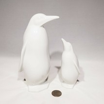 Set of 2 Otigiri White Porcelain Penguins Mother Baby Japan OMC Modern Style EUC - £28.40 GBP