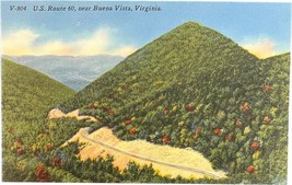 U. S. Route 60, Buena Vista, Virginia, vintage postcard - £9.48 GBP