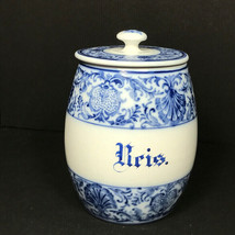 antique villeroy &amp; boch Rice canister Reiss  blue white  dresden Mercury mark - £115.02 GBP