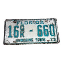 Vintage 1973 Florida Collectible License Plate Original Tag # 16 gk 660 ... - £12.64 GBP