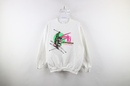 Vtg 90s Streetwear Womens Large Spell Out Ski Adventure Crewneck Sweatsh... - $49.45
