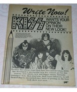 Kiss Write Now! Magazine Vintage 1970&#39;s Incomplete - $27.39 CAD