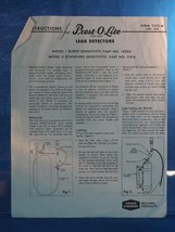 Vintage Prest-O-Lite Leak Detector Instructions Manual dq - £8.13 GBP