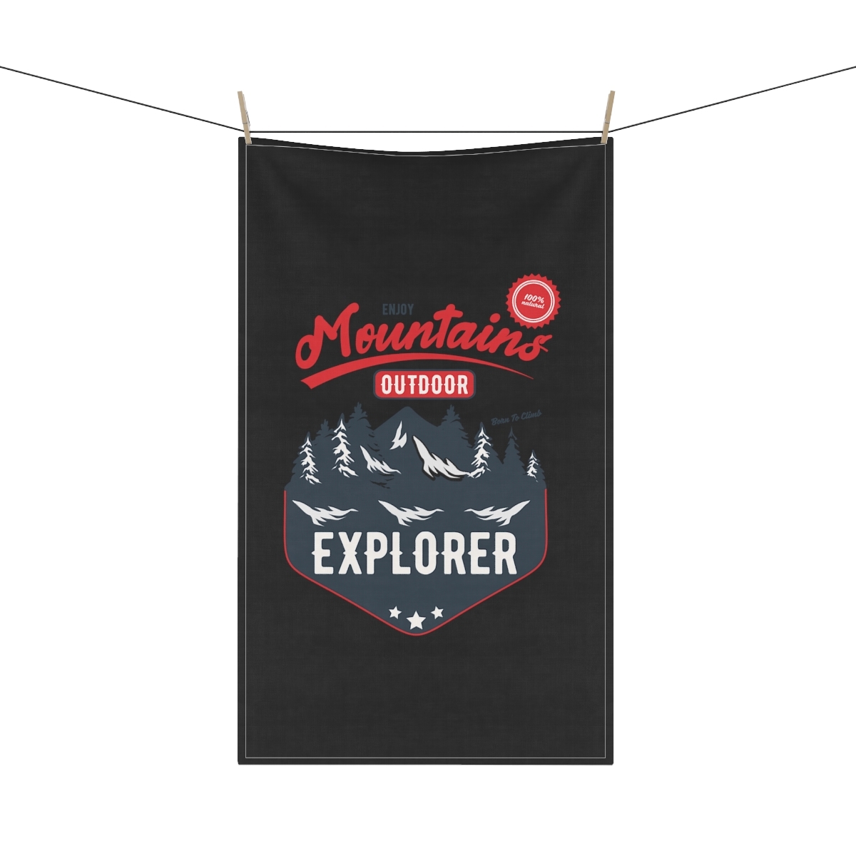 Kitchen Towel - Mountains Outdoor Explorer - 100% Natural - Cotton or Polyester - £17.84 GBP - £19.47 GBP