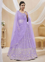 Beautiful Lavender Sequence Embroidery Wedding Lehenga Choli401 - £82.57 GBP