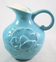 Pre-Owned Red Wing USA Aqua Blue Flower Pitcher, 6-1/8&quot; - £22.06 GBP