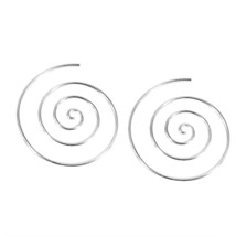 Unique and Chic Sterling Silver Spiral Hoop Earrings - £11.83 GBP