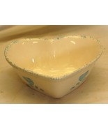 Mount Clemens Pottery Heart Shaped Bowl Blue Spongeware Brazil - $16.82