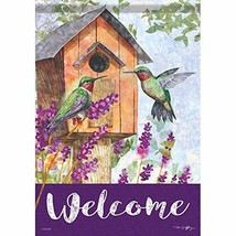 Hummingbird Home Welcome House Flag-2 Sided Message, 28&quot; x 40&quot; - £25.56 GBP