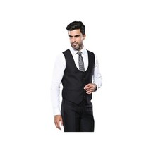 Men 3pc European Vested Suit WESSI by J.VALINTIN Extra Slim Fit JV9 Black corded image 4
