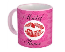 Maid of Honor : Gift Mug Wedding for Bridesmaid Lips Make Up - $15.90