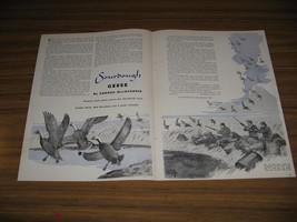 1949 Magazine Picture Hunting Geese Drawn by Lynn Bogue Hunt - £11.42 GBP