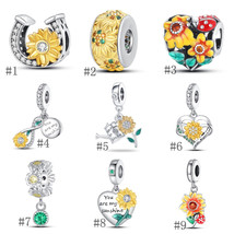 Sterling Silver Pandora Sunflower Series Pendant,Flower Pendant,Gift For... - $13.99