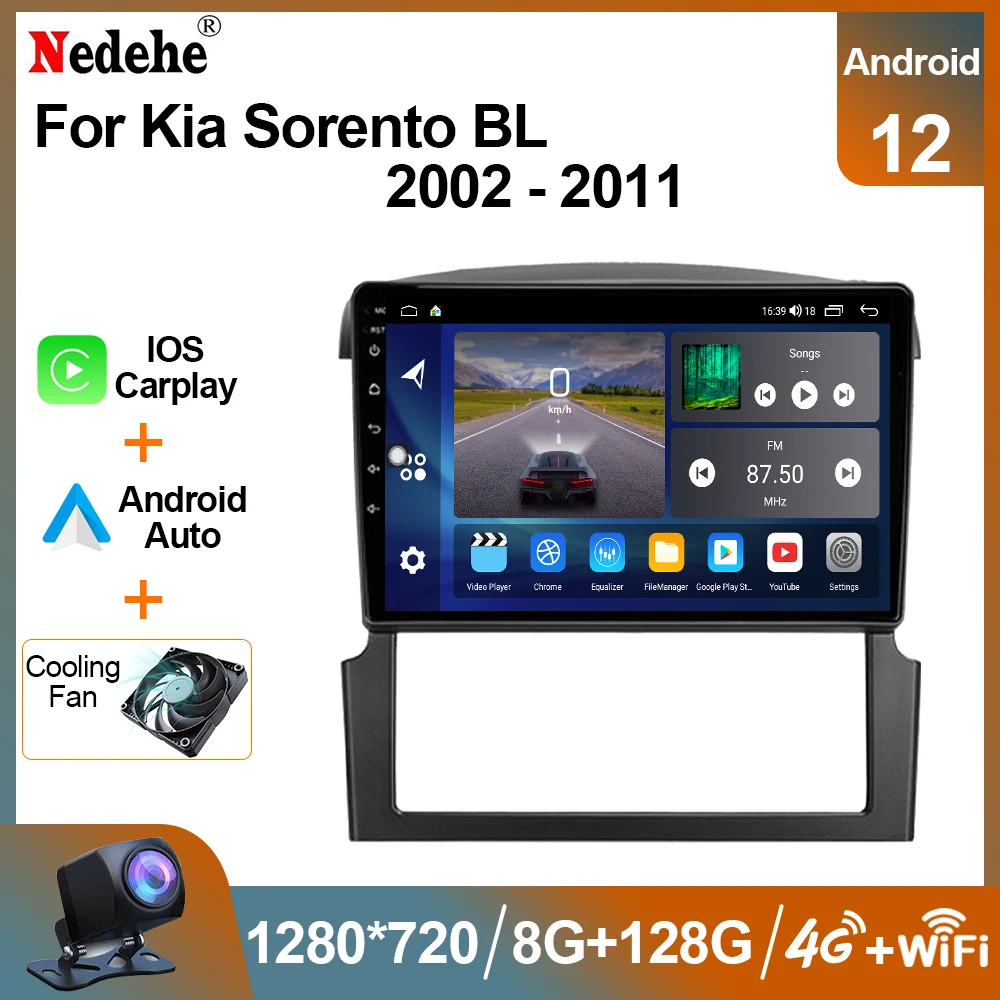 Car Radio Stereo 2 Din Android 12 Carplay For Kia Sorento BL 2002-2011 - £120.07 GBP+
