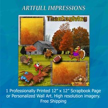 TURKEY DAY TOUCHDOWN – Thanksgiving Fun Personalized Wall Art or Scrapbo... - $403.44 MXN