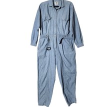 Chaus Sport Womens Overall Jumpsuit Sz L Long Sleeve Button &amp; Belted Blue VTG - $27.16