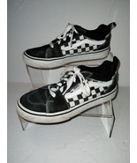 VANS Kids Youth Sz 2 Old Skool Checkered Low Tops Black and White Shoes ... - $11.29