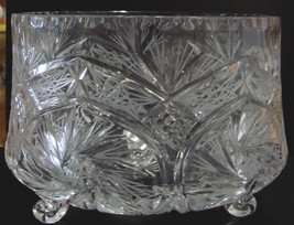 American Brilliant Cut Glass  3 Footed trifle Bowl - £156.83 GBP