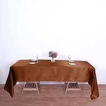 Cinnamon Brown 60X126&quot;&quot; Rectangle Satin Tablecloth Wedding Banquet Ceremony Gift - £9.78 GBP