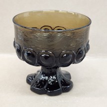 Single MCM Franciscan Glass Madeira Dark Amber Smoke Brown Pedestal Sherbet Dish - £7.70 GBP