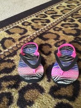 Op Little Pink Black Flip Flops Sandals Shoes Size 5-6  - $27.16