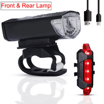 2022 Usb Rechargeable Led Bicycle Headlight Bike Front Rear Light Cyclin... - $25.64