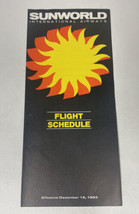 SUNWORLD International Airways Flight Schedule Timetable 1983 - £15.51 GBP