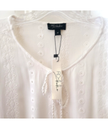 RD &amp; Koko Top Womens Size M White Embroidered Eyelet Boho Oversize Tasse... - $330.46 MXN