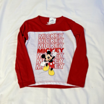 Disney Junior Mickey Mouse Toddler Boy Shirt 4T Red with White Graphic Front - £7.09 GBP