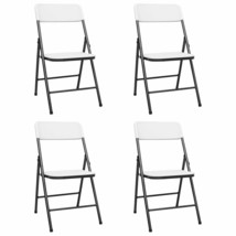 Folding Garden Chairs 4 pcs HDPE White - £75.31 GBP