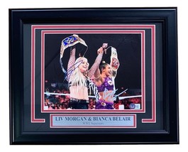 Biance Belair Liv Morgan Signed Framed 8x10 WWE Women&#39;s Champions Photo BAS - £144.16 GBP