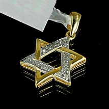 1.10 Ct Round Diamond 14K Yellow Gold Over Star Magen David Jewish Charm Pendant - £84.12 GBP