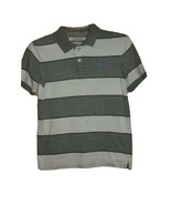 Gray and white striped Abercrombie kids short sleeve 100% cotton polo si... - £7.96 GBP
