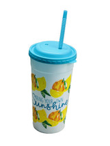 Lemons 75oz “Bring Your Own Sunshine” Party Plastic Tumbler Cup W Lid &amp; ... - £13.34 GBP