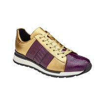Belvedere Sneakers Blake Genuine Ostrich and Soft Italian Calf Purple/Gold - £319.93 GBP