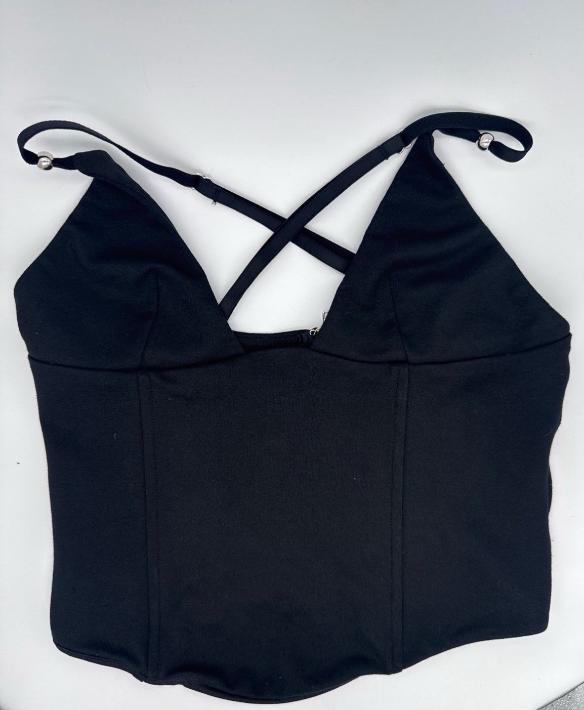 Size Small Edikted Solid Black Cropped Sexy Tight Fitting Tank Top Busti... - £12.90 GBP