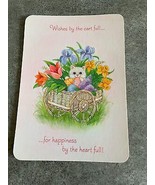  Hallmark Charmers Kitten Flower Egg Basket Happy Easter Day Card Vintag... - £3.72 GBP