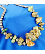 NATIVE VINTAGE NAVAJO TURQUOISE STERLING SILVER PEARLS NECKLACE 18&quot; INCH... - $2,234.07 CAD