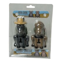 Grand Canyon Salt And Pepper Shakers Donkey Gray Tan Straw Hat Souvenir - £10.32 GBP