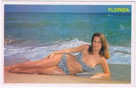 Postcard Risque Sun Sand Surf Appeal To Sea Numph On Florida Coast Woman Bikini - £7.09 GBP