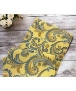 Handmade Paisley Table Runner 65&quot; Center Opening Yellow Blue Floral Feat... - £21.19 GBP