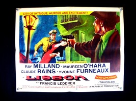 LISBON-RAY MILLAND/MAUREEN O&#39;HARA-1956-HALF Sheet Vf - £79.63 GBP