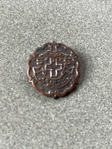 Vintage Scalloped Circle Copper or Bronze CHURCH OF CHRIST Lapel or Hat ... - £8.92 GBP