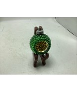 VTG Christopher Radko Shiny Brite Double Indent Bumpy Ornament Gold Gree... - €25,83 EUR